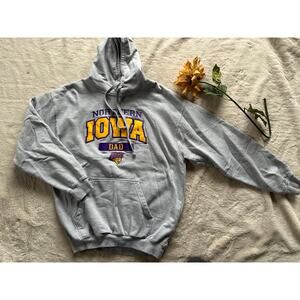 Tultex Hoodie Northern Iowa UNI Dad Sweatshirt Size Large